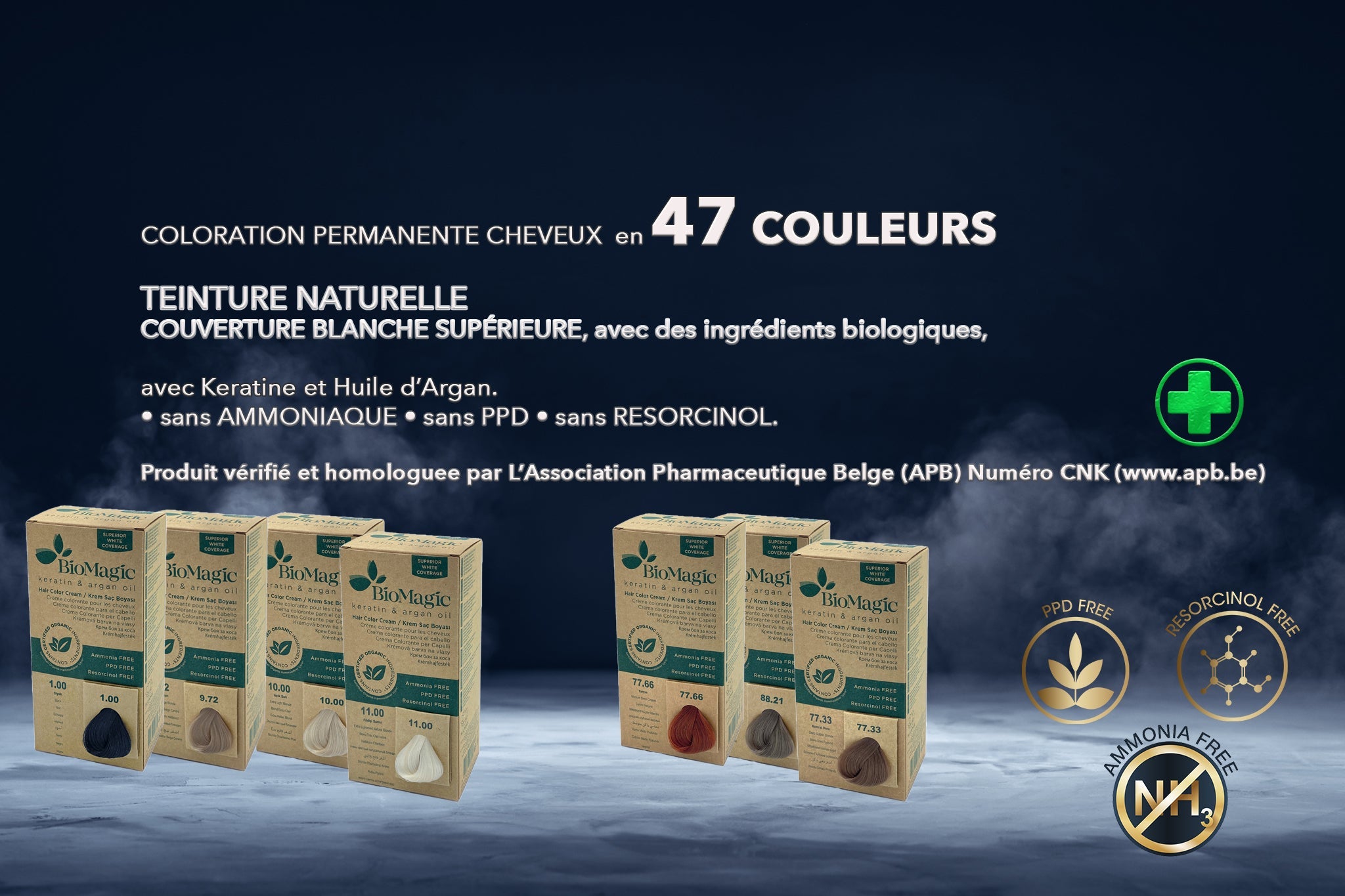 4/00 CHÂTAIN – KIT. Crème colorante permanente pour cheveux - BioMagic